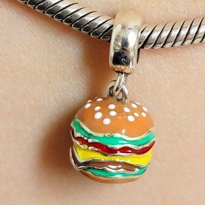 Charm Hamburger for Pandora Bracelet S925